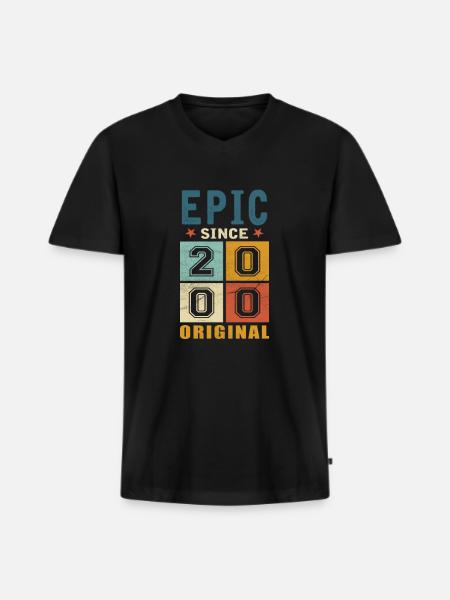 2000 Birthday Epic since - Men's Premium Organic T-shirt with V-neck - black