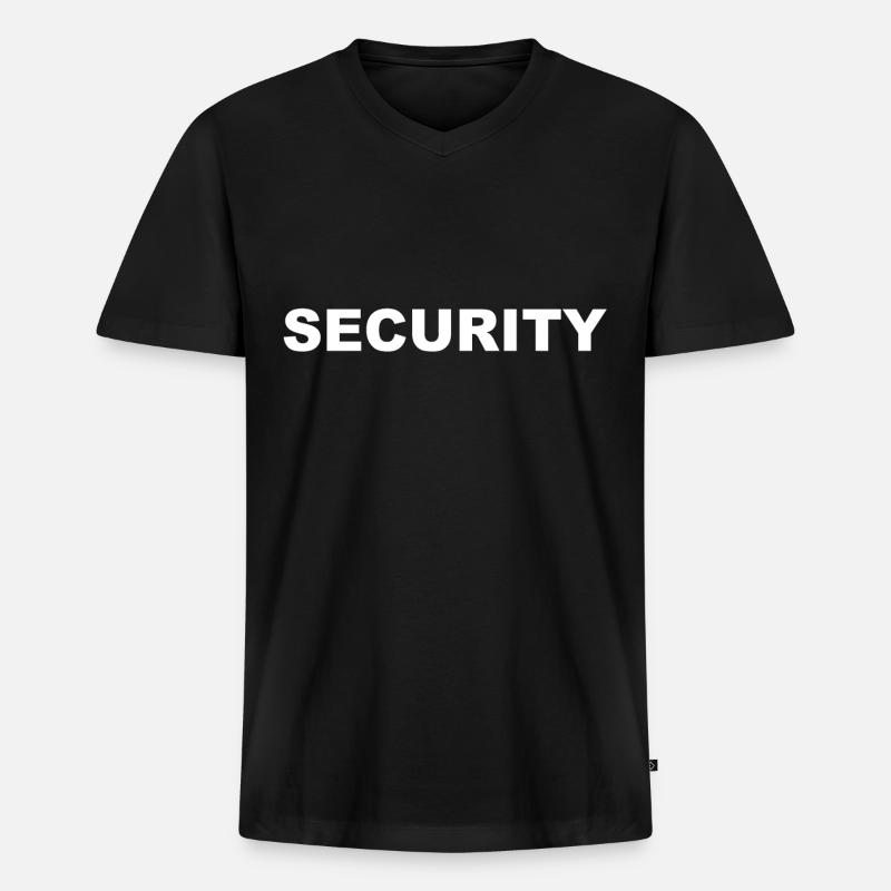 Security - Männer Premium Bio T-Shirt mit V-Ausschnitt - Schwarz