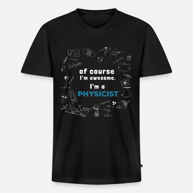 Physiker - Unglaublich - Männer Premium Bio T-Shirt mit V-Ausschnitt - Schwarz