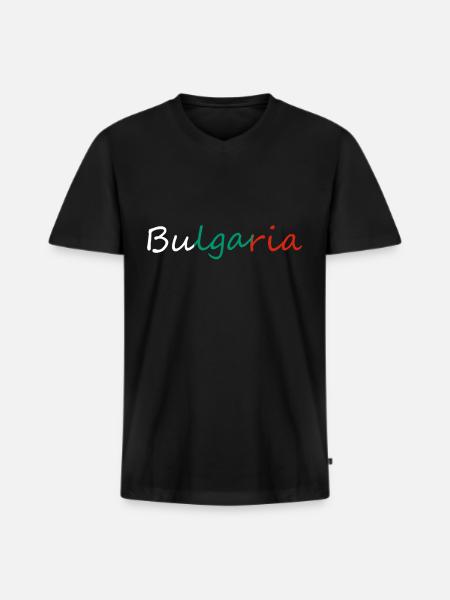 Bulgaria - Men's Premium Organic T-shirt with V-neck - black
