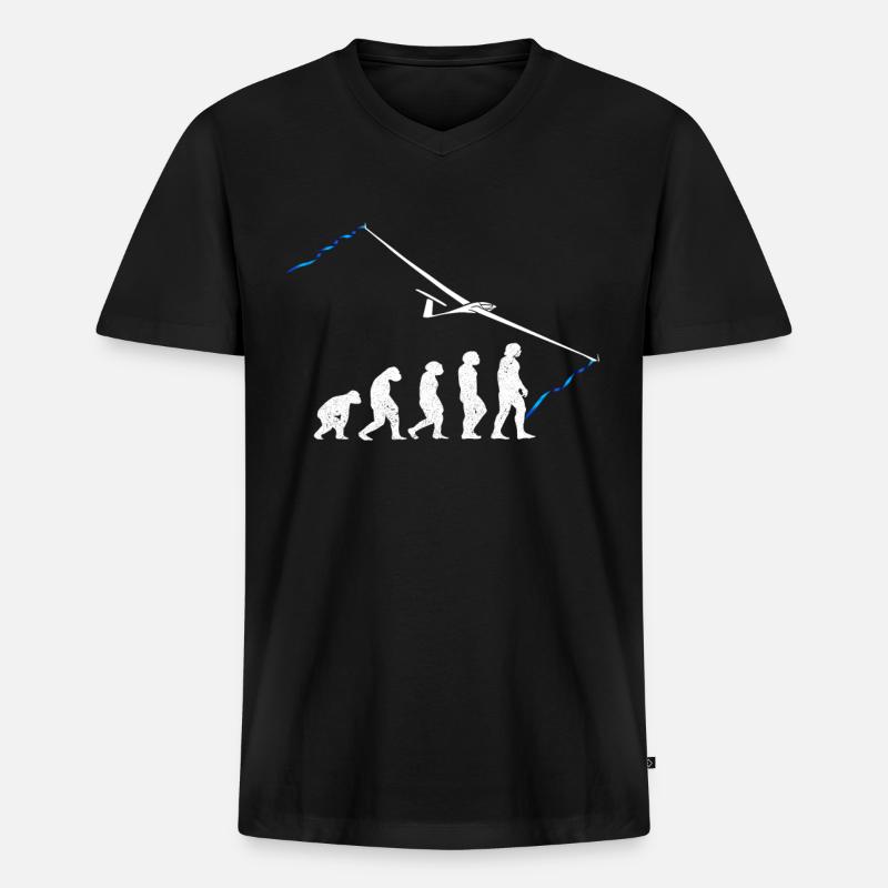 Planeur de glisse évolution planeur - T-shirt encolure en V Premium bio Homme - noir