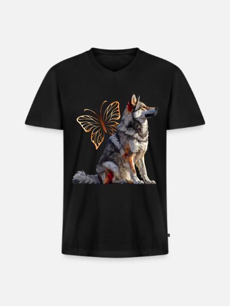 Elkhound - Men's Premium Organic T-shirt with V-neck - black