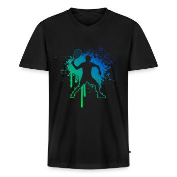 Racquetball Pickleball Games Women Men - Men's Premium Organic T-shirt with V-neck - black - Front - Nico (187cm)