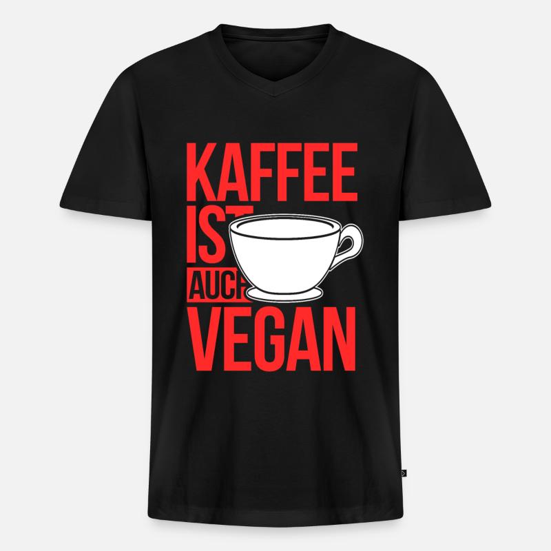Perfektes Kaffee-Trinker Geschenk - Männer Premium Bio T-Shirt mit V-Ausschnitt - Schwarz