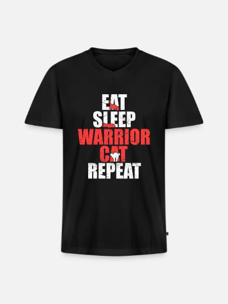 Essen Sie - Männer Premium Bio T-Shirt mit V-Ausschnitt - Schwarz