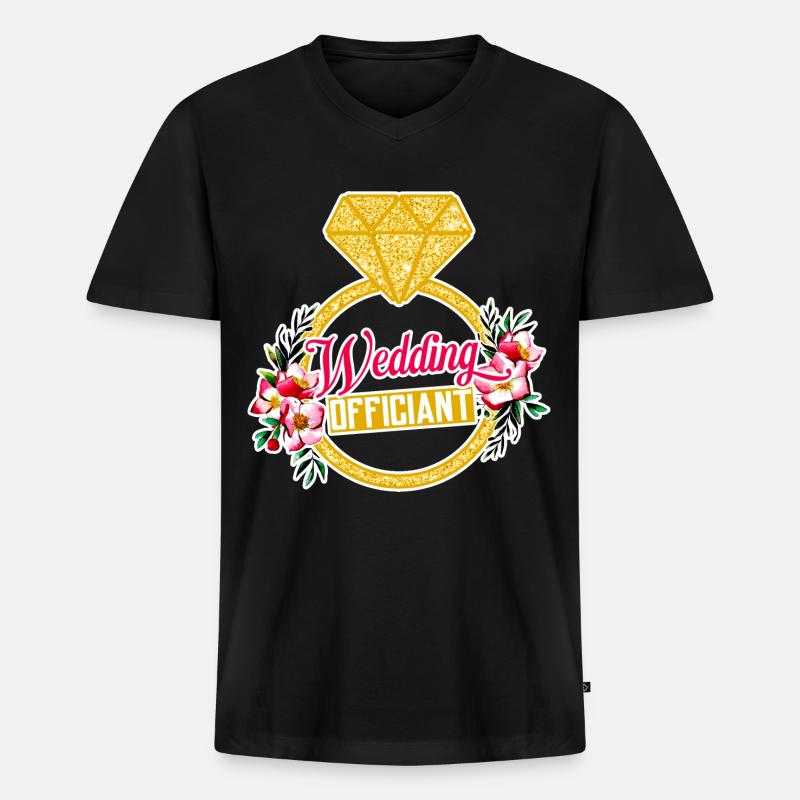 Heiraten Heirat Assistent - Männer Premium Bio T-Shirt mit V-Ausschnitt - Schwarz