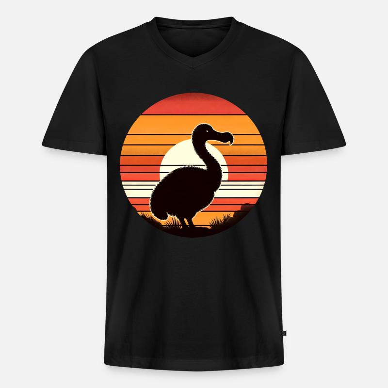 Dodo - Männer Premium Bio T-Shirt mit V-Ausschnitt - Schwarz