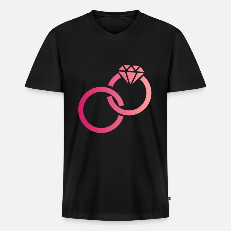 Ehering - Männer Premium Bio T-Shirt mit V-Ausschnitt - Schwarz