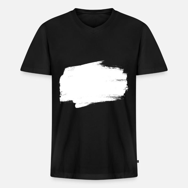 hintergrund weiss gemalt - Männer Premium Bio T-Shirt mit V-Ausschnitt - Schwarz