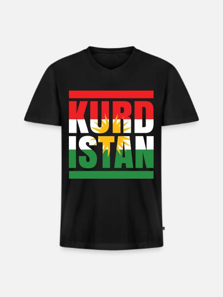 Kurdistan - Men's Premium Organic T-shirt with V-neck - black
