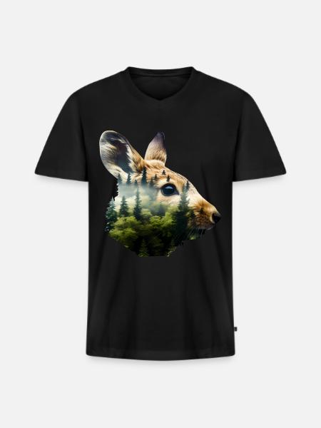Pika - T-shirt encolure en V Premium bio Homme - noir