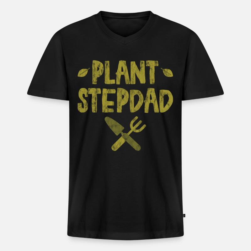 Plant Stepdad 3 - Männer Premium Bio T-Shirt mit V-Ausschnitt - Schwarz