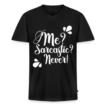 Funny quote - Men's Premium Organic T-shirt with V-neck - black - Front - Nico (187cm)