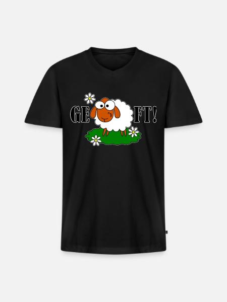GE - SCHAF - FT! - Männer Premium Bio T-Shirt mit V-Ausschnitt - Schwarz
