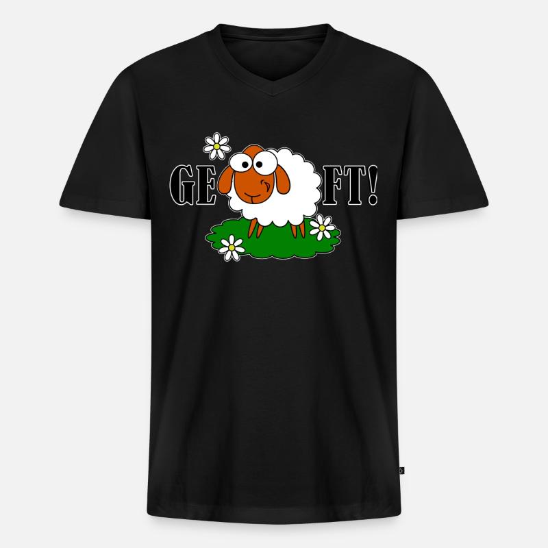GE - SCHAF - FT! - Männer Premium Bio T-Shirt mit V-Ausschnitt - Schwarz