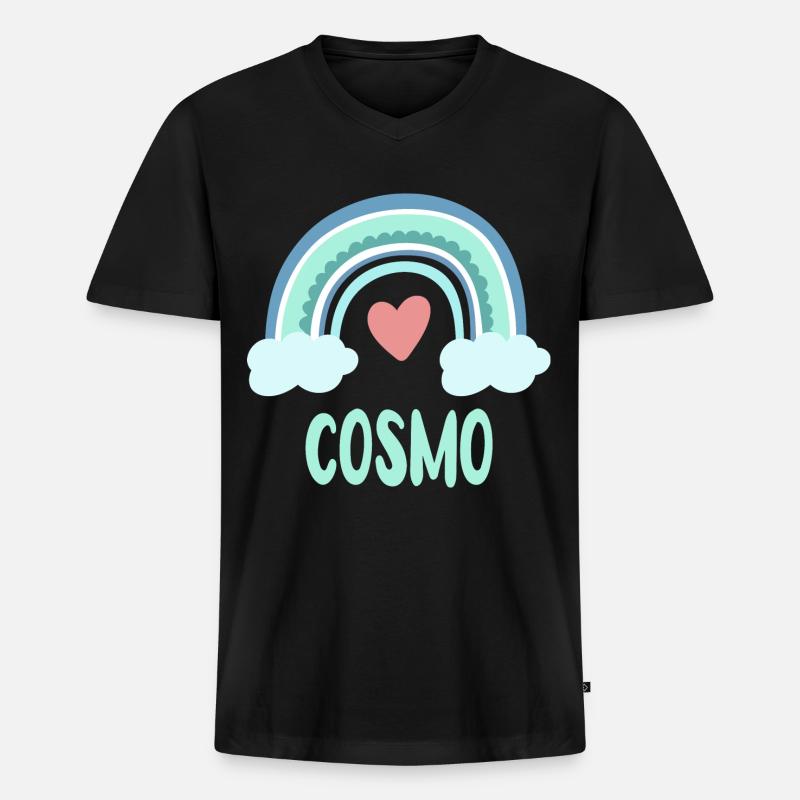 Cosmo Name Regenbogen Baby - Männer Premium Bio T-Shirt mit V-Ausschnitt - Schwarz