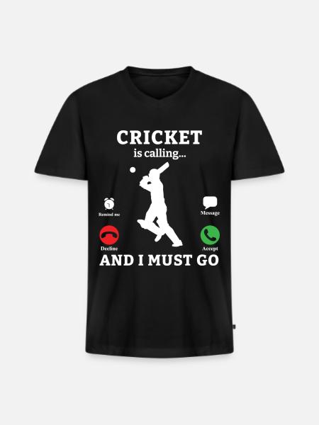 Cricketer CricketEr Cricket Match Gift - Men's Premium Organic T-shirt with V-neck - black