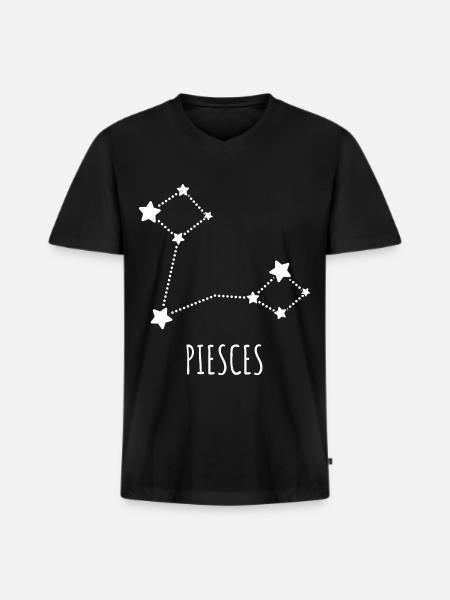 star signs fish - Men's Premium Organic T-shirt with V-neck - black