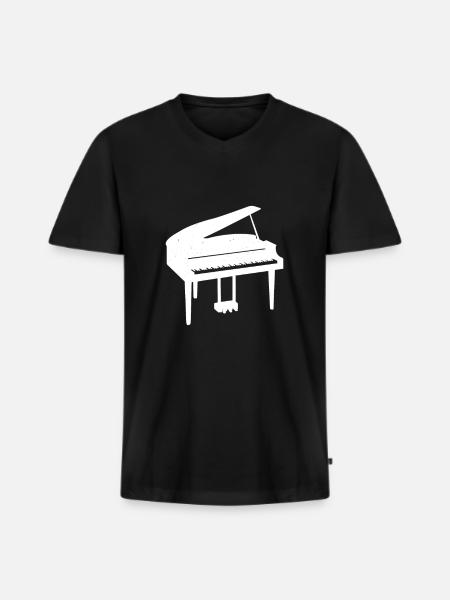 Piano piano - T-shirt encolure en V Premium bio Homme - noir