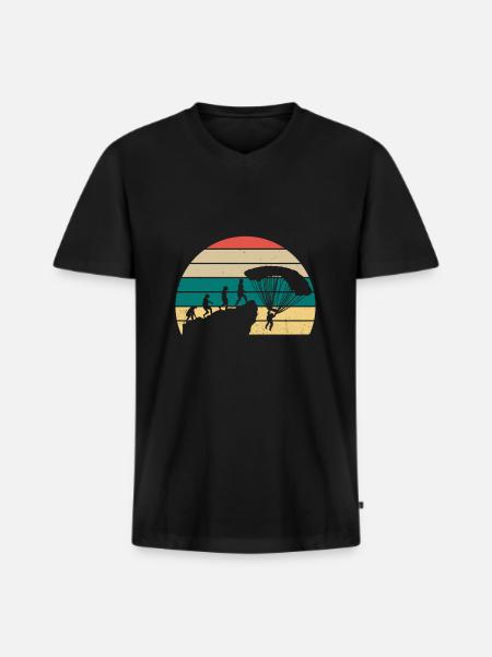 Gleitschirm Gleitschirmfliegen Paragliding - Men's Premium Organic T-shirt with V-neck - black