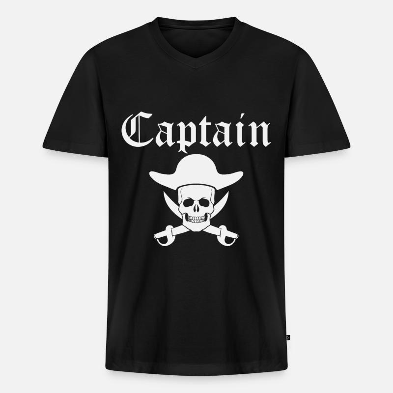 Segeln - Männer Premium Bio T-Shirt mit V-Ausschnitt - Schwarz