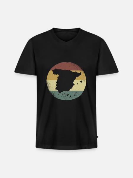 Spain Spanish Gift Idea Spaniards - Men's Premium Organic T-shirt with V-neck - black