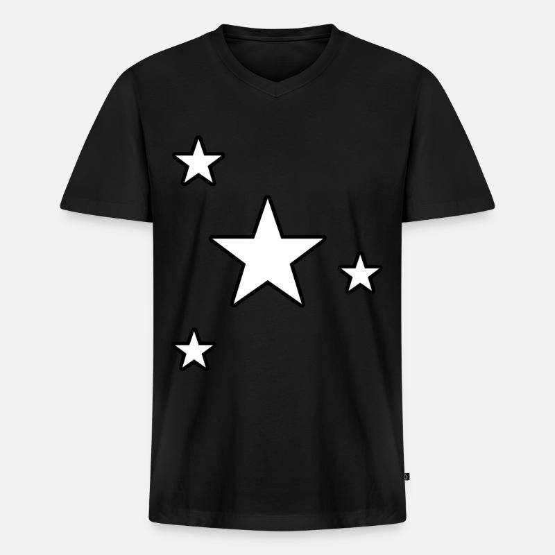 Sterne Gestirn Sternchen Geschenk Sternenhimmel - Männer Premium Bio T-Shirt mit V-Ausschnitt - Schwarz