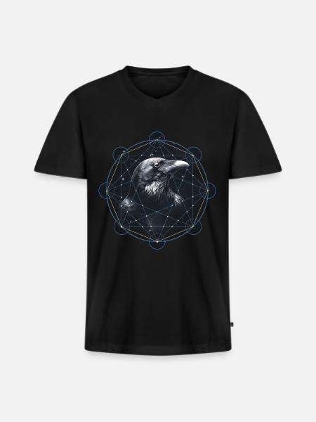 Raven Mythology - Men's Premium Organic T-shirt with V-neck - black