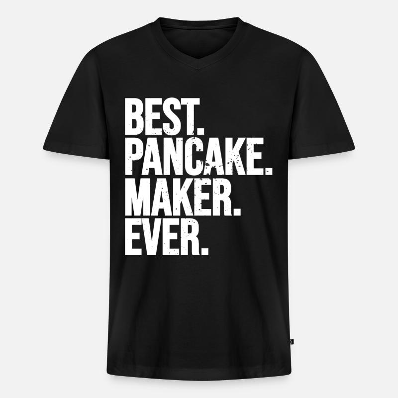 Bester Pfannkuchen Macher - Männer Premium Bio T-Shirt mit V-Ausschnitt - Schwarz
