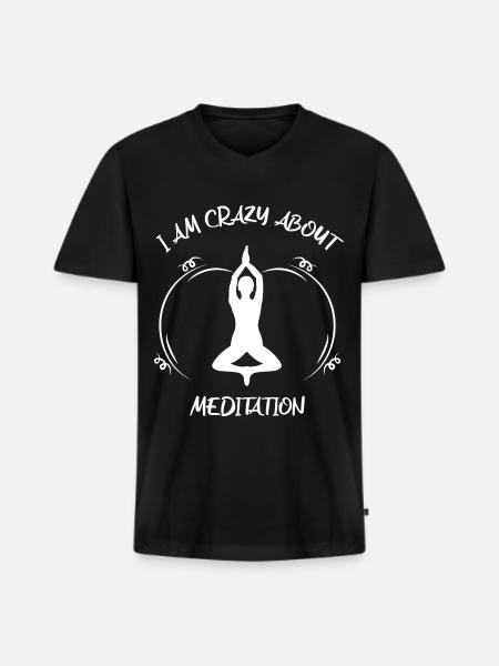 Meditaion - Men's Premium Organic T-shirt with V-neck - black