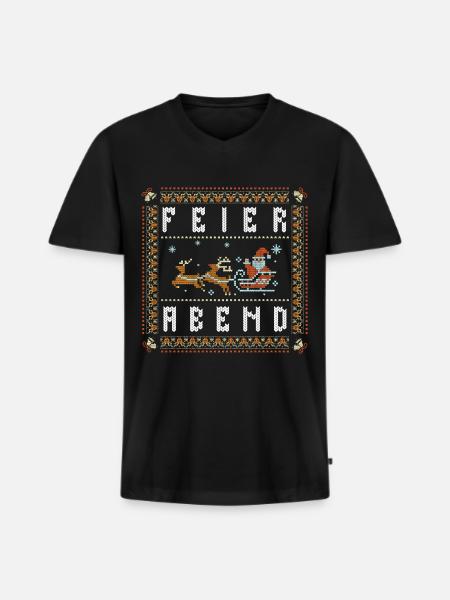 Feierabend Lustiger Weihnachtsspruch - Männer Premium Bio T-Shirt mit V-Ausschnitt - Schwarz
