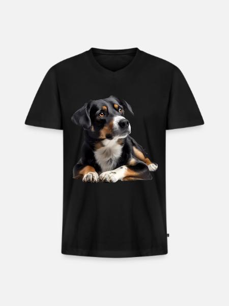Danish Swedish Farmdog - Men's Premium Organic T-shirt with V-neck - black
