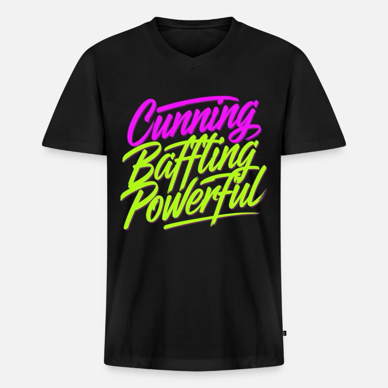 Cunning Baffling Powerful 10 - Männer Premium Bio T-Shirt mit V-Ausschnitt - Schwarz