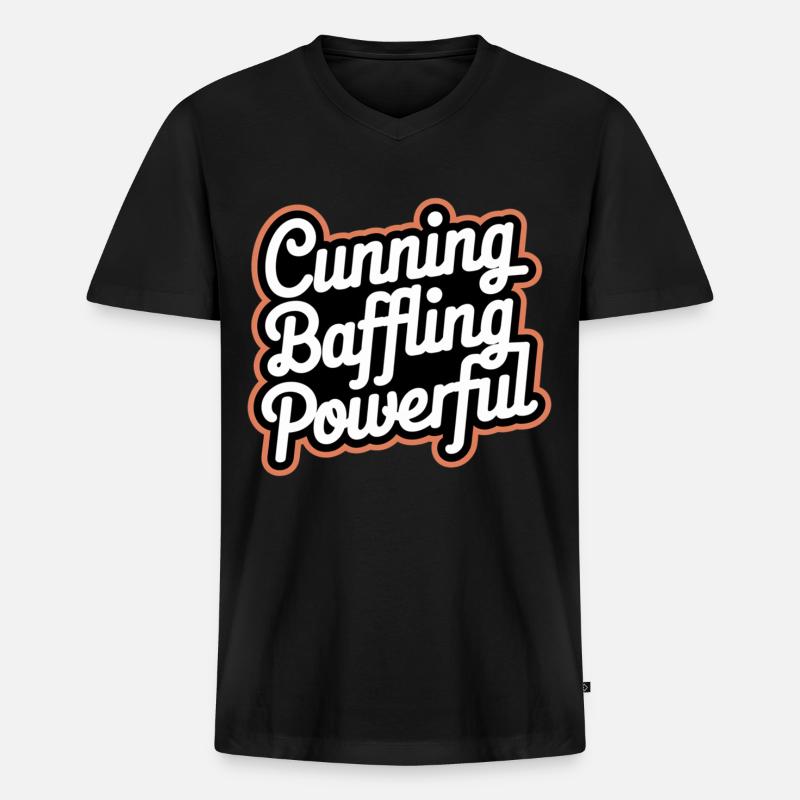 Cunning Baffling Powerful 8 - Männer Premium Bio T-Shirt mit V-Ausschnitt - Schwarz