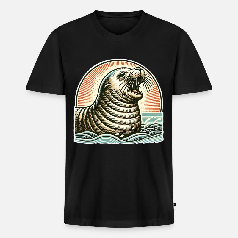 IMG 4052 - Männer Premium Bio T-Shirt mit V-Ausschnitt - Schwarz