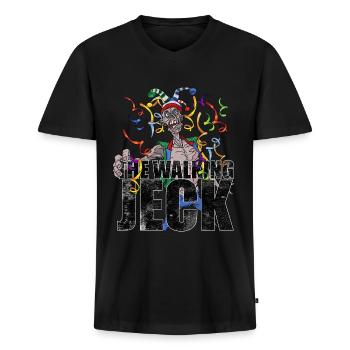 The walking Jeck Karneval Bestseller - Männer Premium Bio T-Shirt mit V-Ausschnitt - Schwarz - Vorne - Nico (187cm)