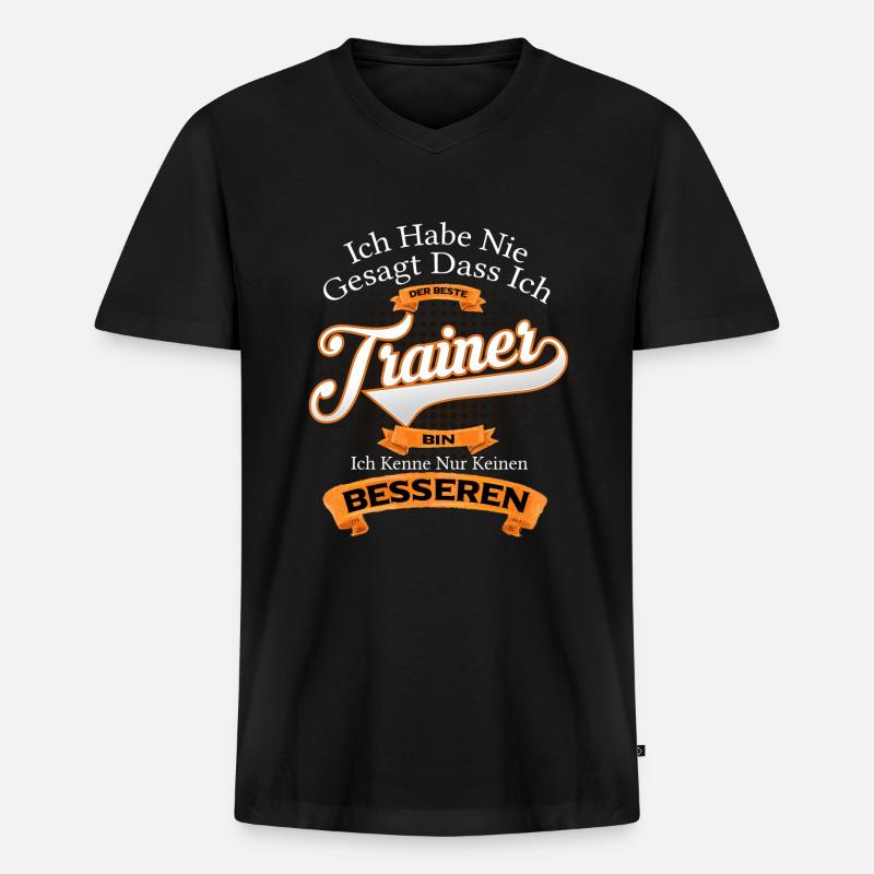 Trainer - Männer Premium Bio T-Shirt mit V-Ausschnitt - Schwarz