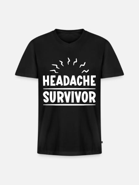 Headache Survivor 2 - Männer Premium Bio T-Shirt mit V-Ausschnitt - Schwarz