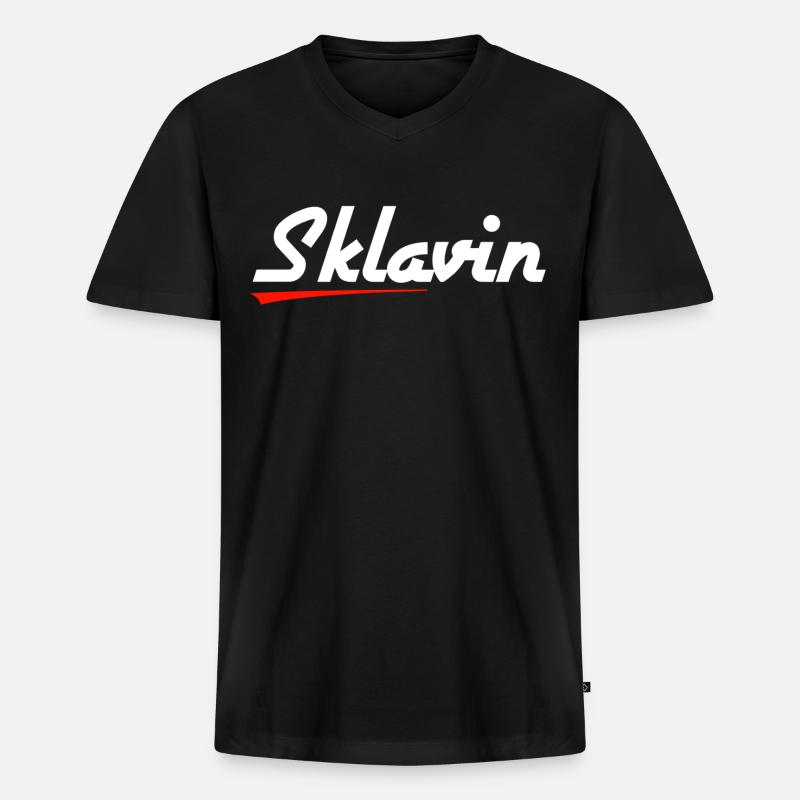 Sklavin - Männer Premium Bio T-Shirt mit V-Ausschnitt - Schwarz