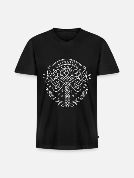 Yggdrasil - T-shirt encolure en V Premium bio Homme - noir