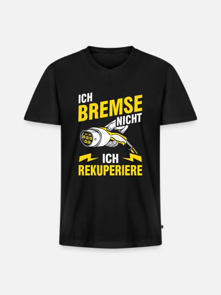 Elektroauto E-Auto Elektrofahrzeug - Männer Premium Bio T-Shirt mit V-Ausschnitt - Schwarz