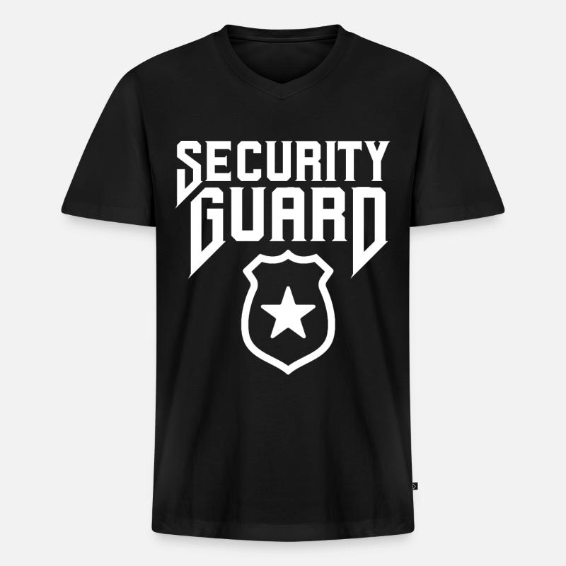 Security officer Security security guard - Men's Premium Organic T-shirt with V-neck - black