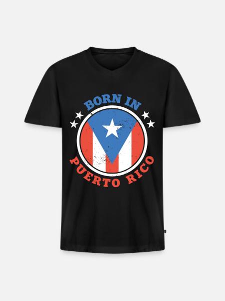 Puerto Rico - Men's Premium Organic T-shirt with V-neck - black