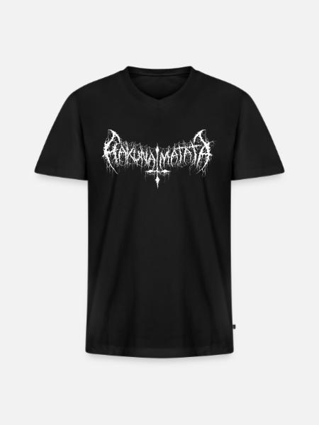 hakuna death metal - Men's Premium Organic T-shirt with V-neck - black