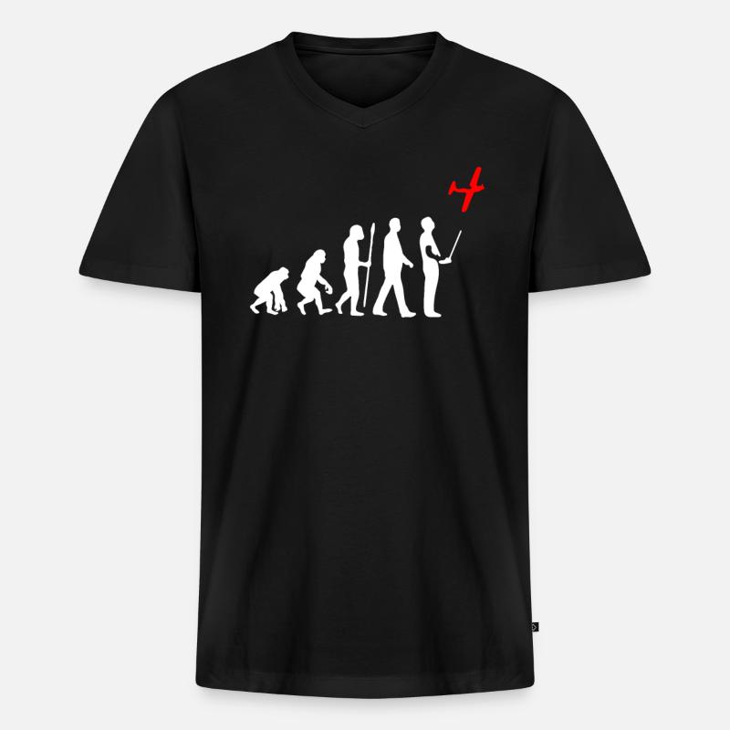 Model Flight Evolution - Men's Premium Organic T-shirt with V-neck - black