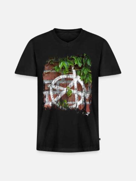 anarchy symbol - Men's Premium Organic T-shirt with V-neck - black