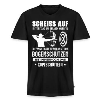Bogenschießen Fester Stand Bogensport Bogenschütze - Männer Premium Bio T-Shirt mit V-Ausschnitt - Schwarz - Vorne - Nico (187cm)