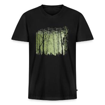 Eichhörnchen im Wald - Männer Premium Bio T-Shirt mit V-Ausschnitt - Schwarz - Vorne - Nico (187cm)