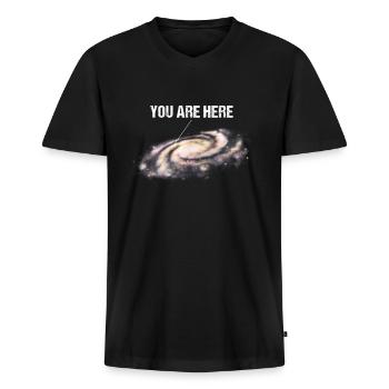 You Are Here Milky Way Universe Space Astronomy - Men's Premium Organic T-shirt with V-neck - black - Front - Nico (187cm)