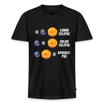 Mondfinsternis Sonnenfinsternis Apokalypse - Männer Premium Bio T-Shirt mit V-Ausschnitt - Schwarz - Vorne - Nico (187cm)